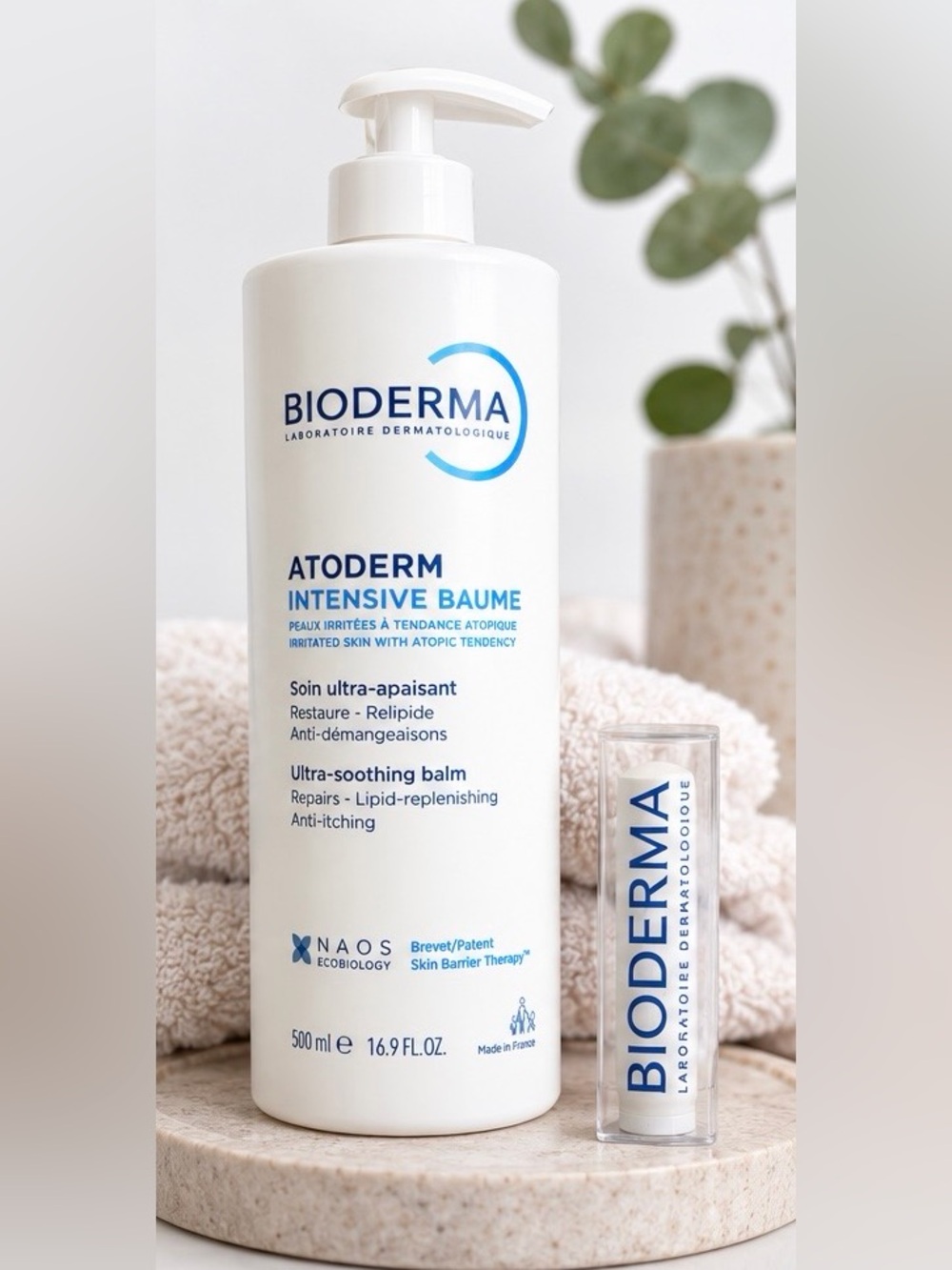 Bioderma Atoderm Intensive Baume 500ml + Atoderm Lip balm Set